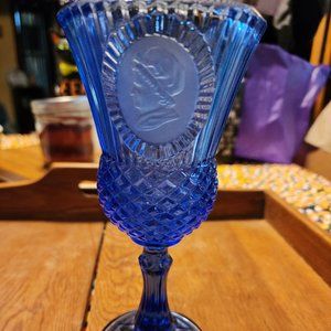 Avon Fostoria collectable glassware cobalt blue Martha Washington